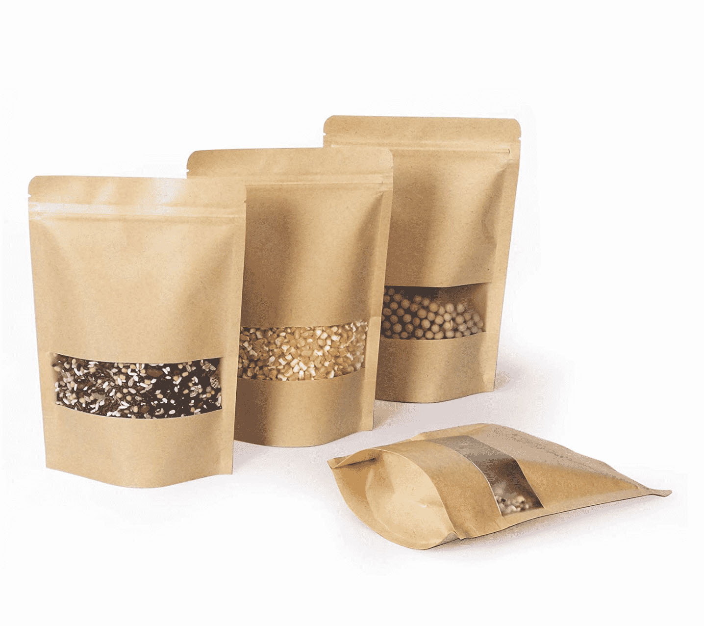 Doypack kraft avec fenêtre