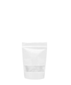 Doypack® Kraft Blanc fenêtre zip  50 Pochettes 10*15+3