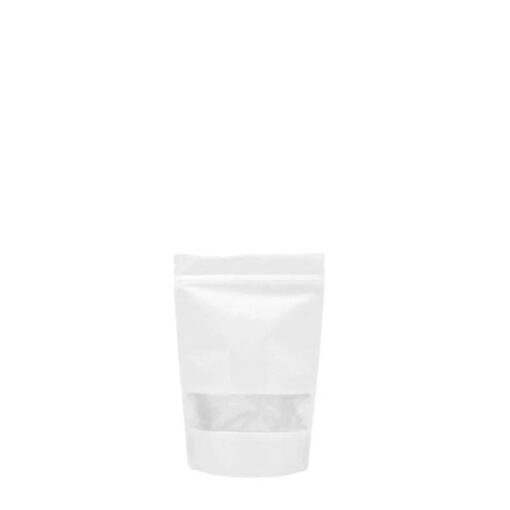 Doypack® Kraft Blanc fenêtre zip  50 Pochettes 10*15+3