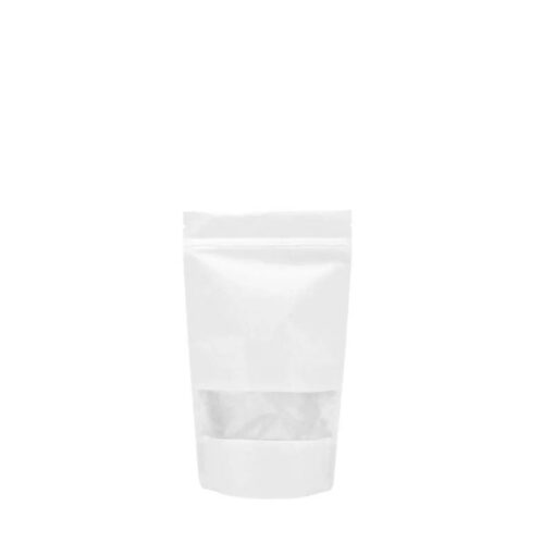 Doypack® Kraft Blanc fenêtre zip  50 Pochettes 12*20+4