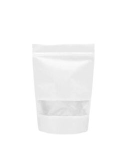 Doypack® Kraft Blanc fenêtre zip  50 Pochettes 15*22+4