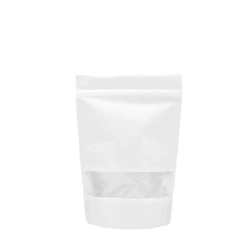 Doypack® Kraft Blanc fenêtre zip  50 Pochettes 15*22+4