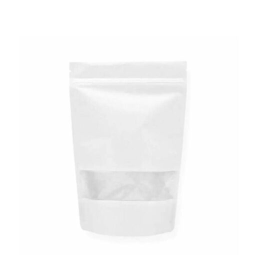 Doypack® Kraft Blanc fenêtre zip  50 Pochettes 16*26+4