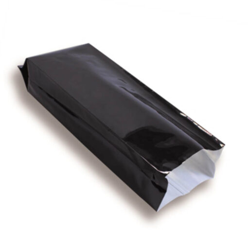 Sachet à soufflet latéral 120 mm x 375 mm contenance 1kg Noir