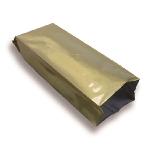 Sachet à soufflet latéral 120 mm x 375 mm contenance 1kg Doré