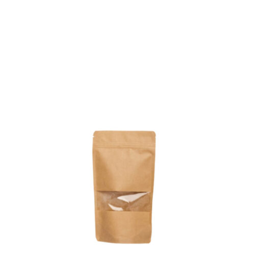 Doypack® Kraft fenêtre zip  50 Pochettes 10*15+3